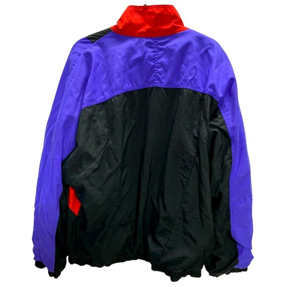 Vintage Gary Mandel Windbreaker Retro Jacket XL Black Red Purple 80s 90s Y2K - Picture 7 of 7